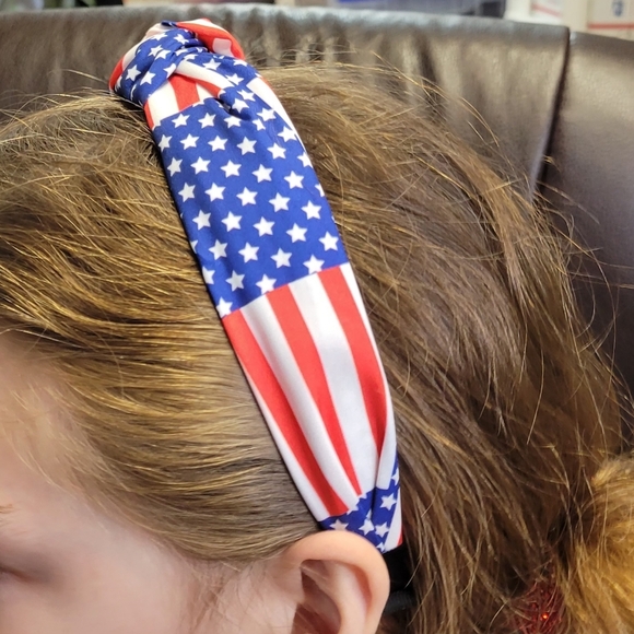 Patriotic Red Blue & White Headband - Picture 3 of 3